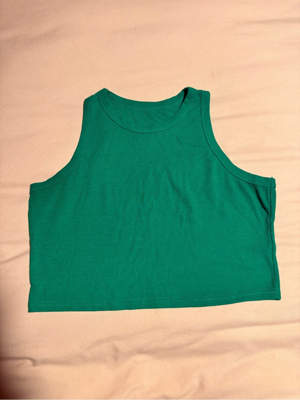 Amazon Green Ribbed Crop Tank Top
